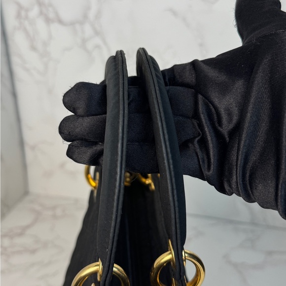 Dior Black Quilted Satchel with Gold Accents - Picture 7 of 13